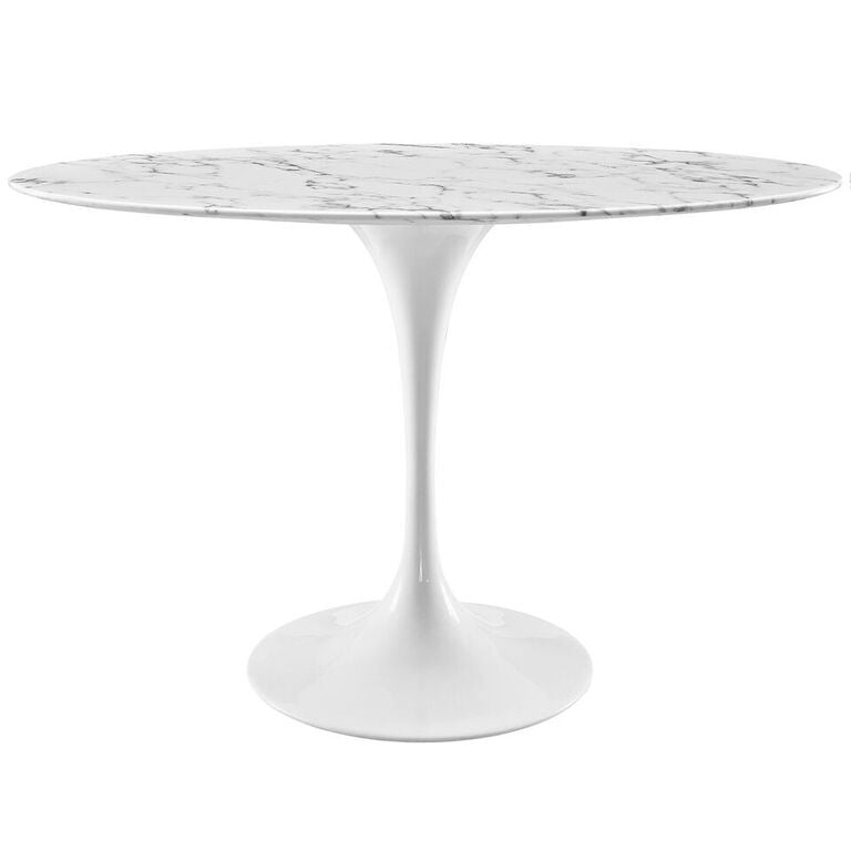 Tulip Style 48" Oval-Shaped Marble Dining Table - living-essentials