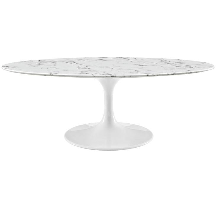 Tulip Style 48" Oval Marble Coffee Table - living-essentials