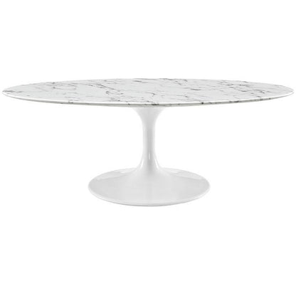 Tulip Style 48" Oval Marble Coffee Table - living-essentials