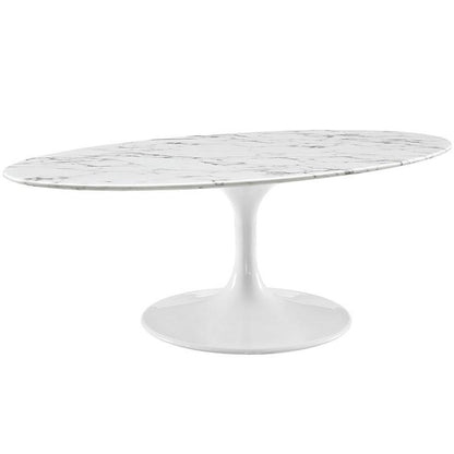 Tulip Style 48" Oval Marble Coffee Table - living-essentials