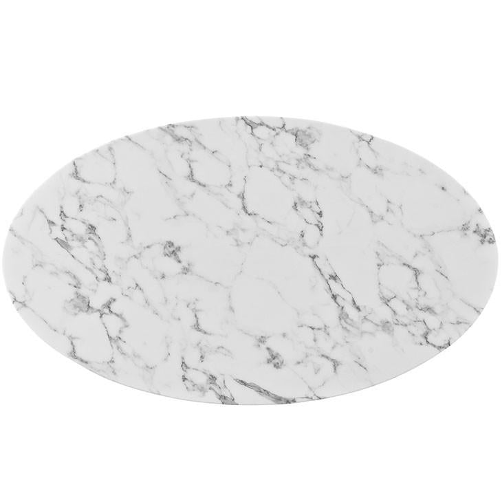 Tulip Style 48" Oval Marble Coffee Table - living-essentials