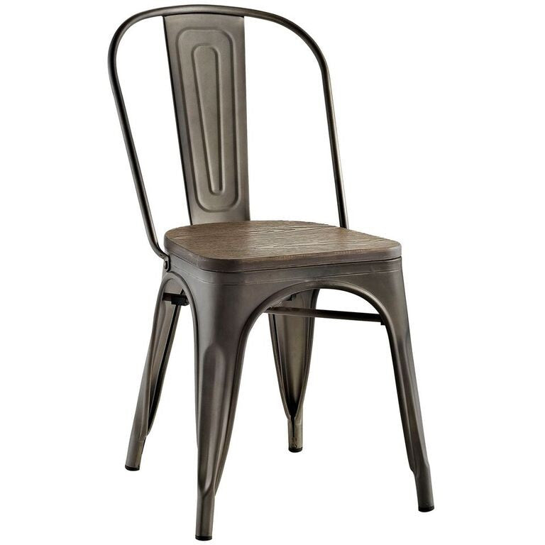 Tolix Style Bamboo Dining Side Chair - living-essentials