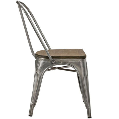 Tolix Style Bamboo Dining Side Chair - living-essentials