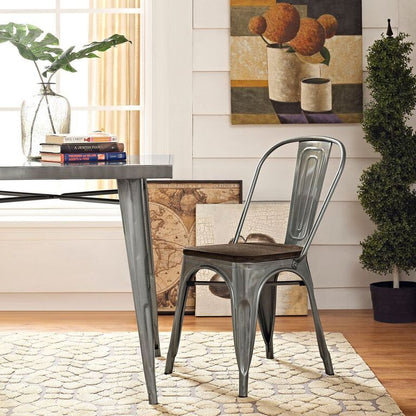 Tolix Style Bamboo Dining Side Chair - living-essentials