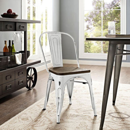 Tolix Style Bamboo Dining Side Chair - living-essentials