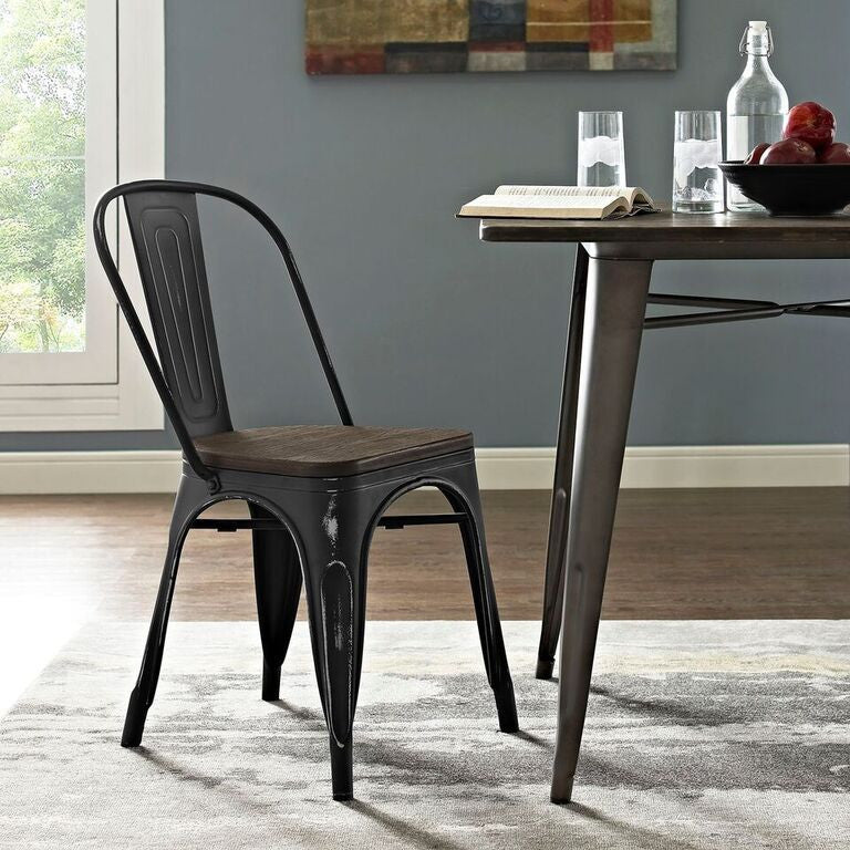 Tolix Style Bamboo Dining Side Chair - living-essentials