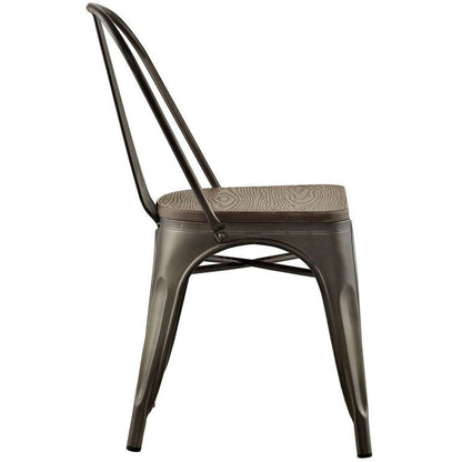 Tolix Style Bamboo Dining Side Chair - living-essentials