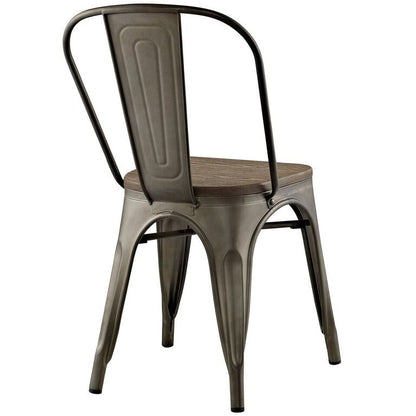 Tolix Style Bamboo Dining Side Chair - living-essentials