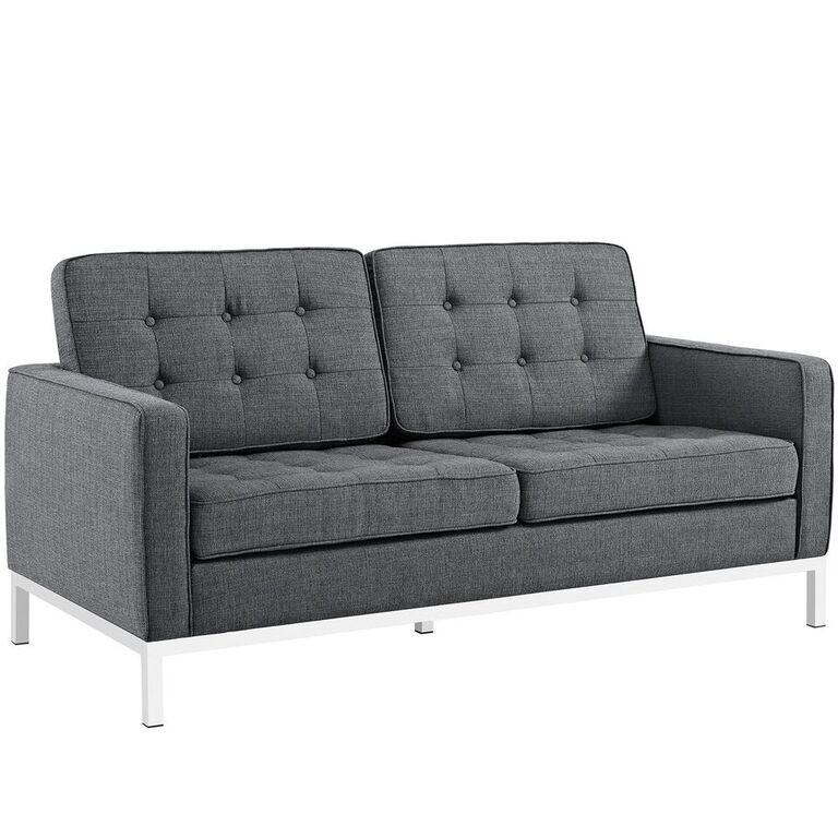 Florence Knoll Style Fabric Loveseat - living-essentials