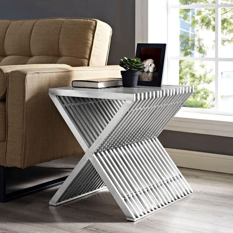 Press Stainless Steel Side Table - living-essentials