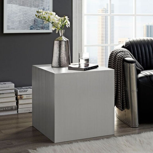 Block Stainless Steel Side Table - living-essentials