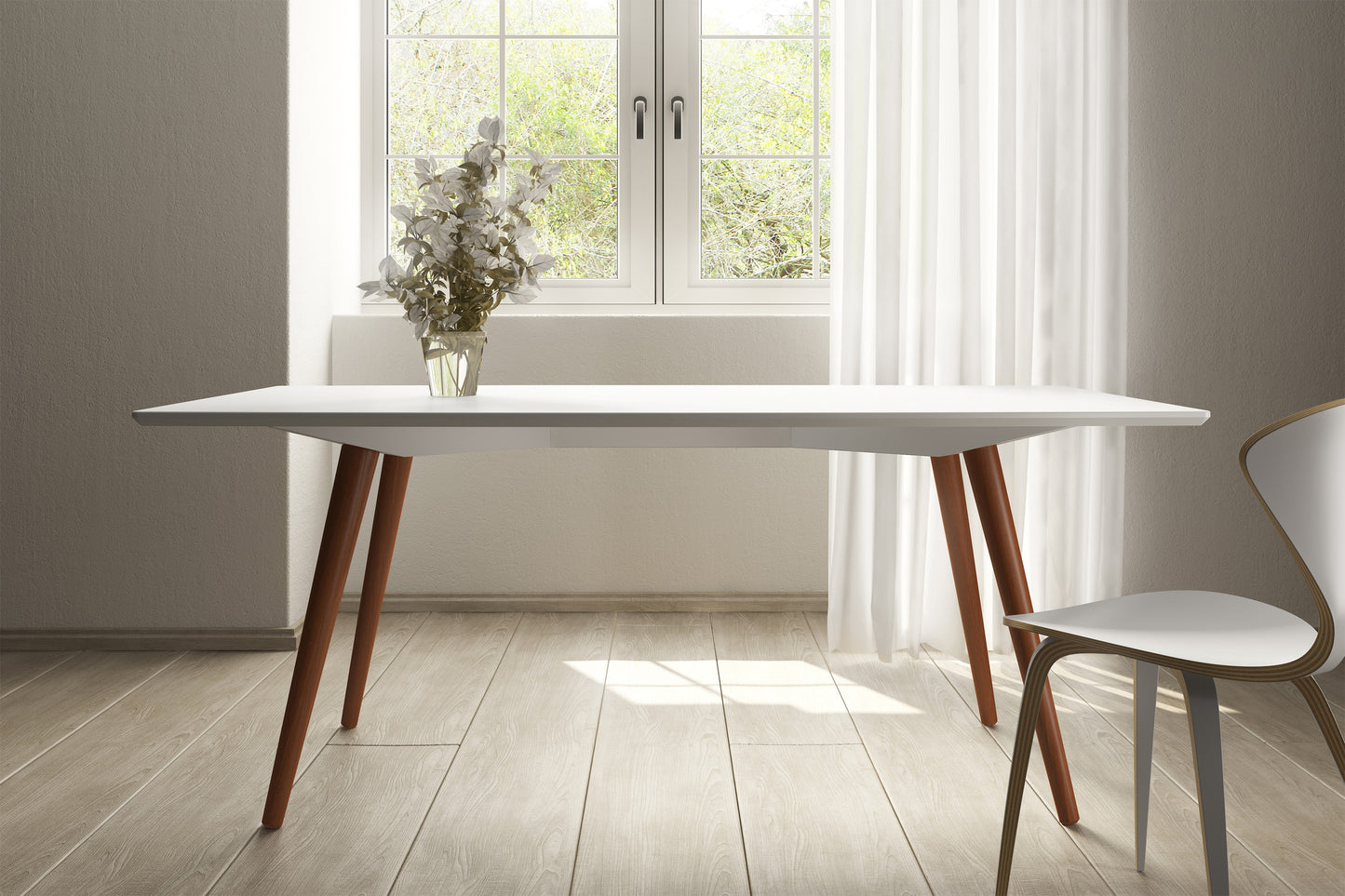 Liza White Lacquer Dining Table - living-essentials