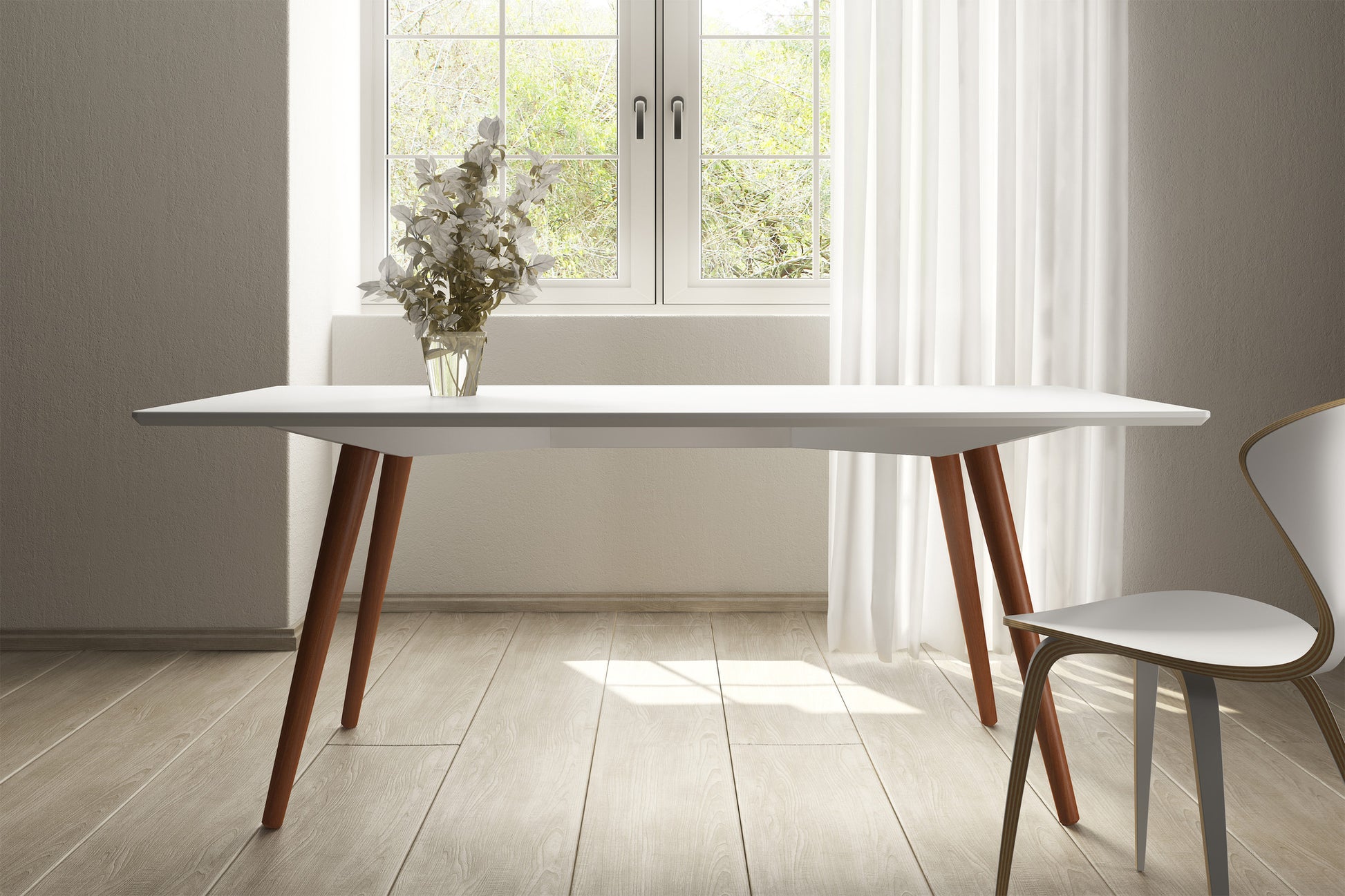 Liza White Lacquer Dining Table - living-essentials