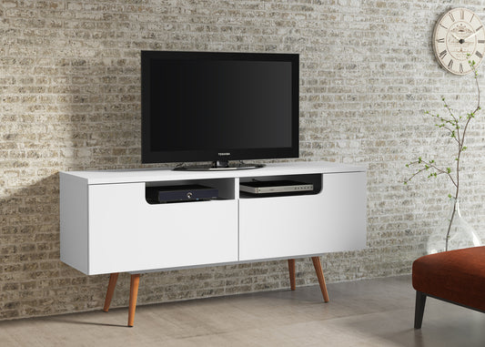 Jordan White Satin TV Stand - living-essentials