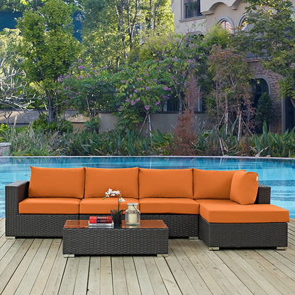 Mont Royal 6 Piece Outdoor Patio Sunbrella Sectional Set - living-essentials