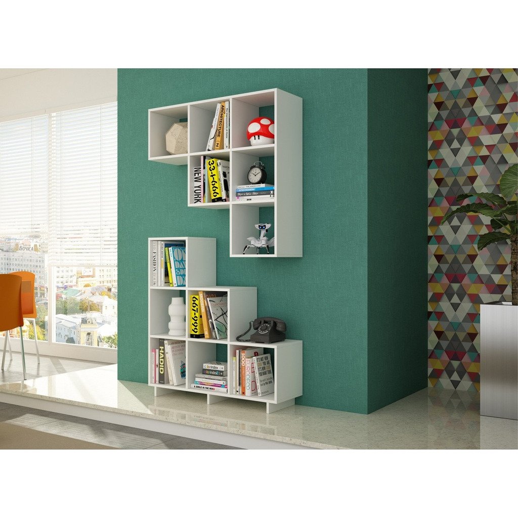 Cascavel Stair Cubby with 6 Cube Shelves. Set of 2 - living-essentials