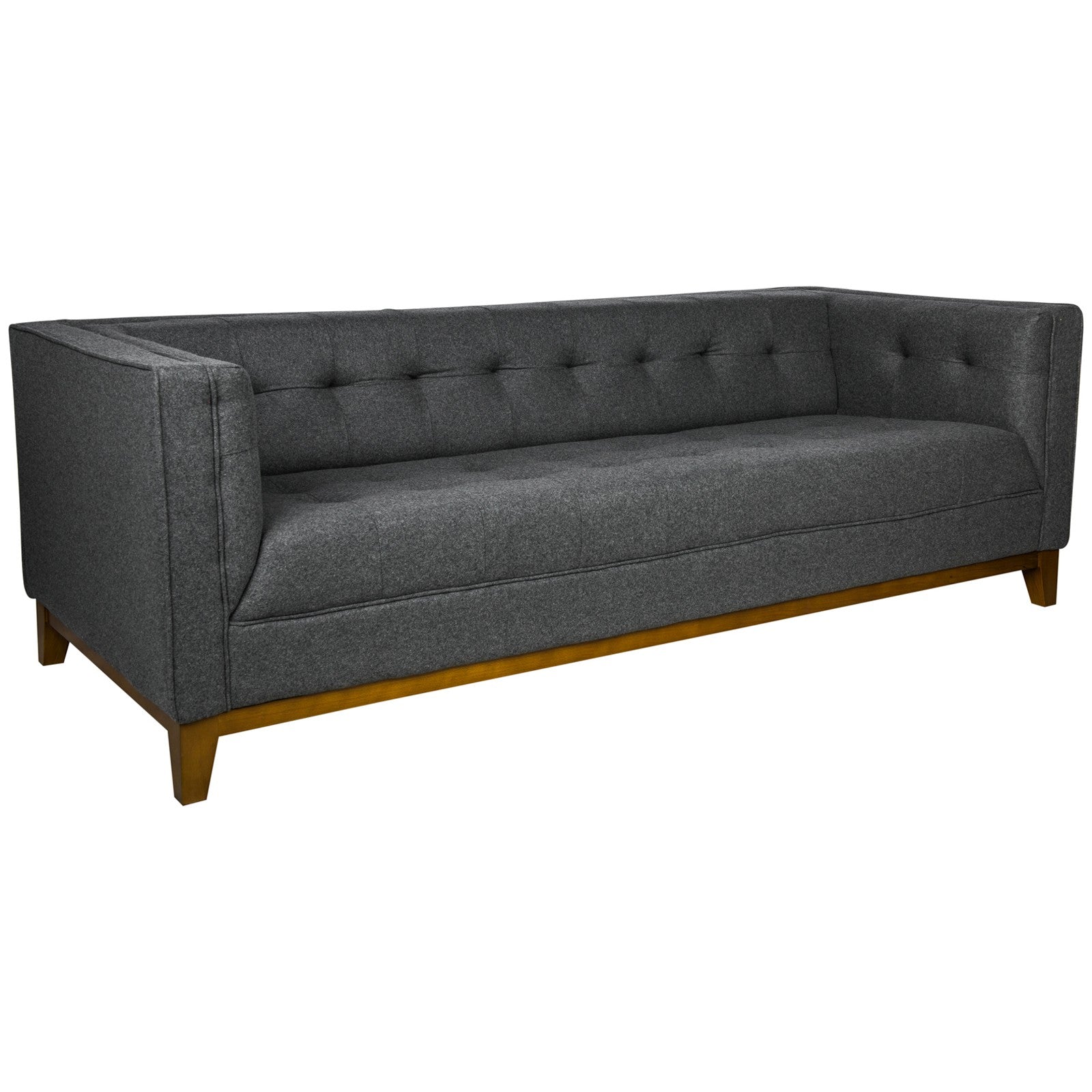 Sonora Dark Grey Wool Tufted Sofa - living-essentials