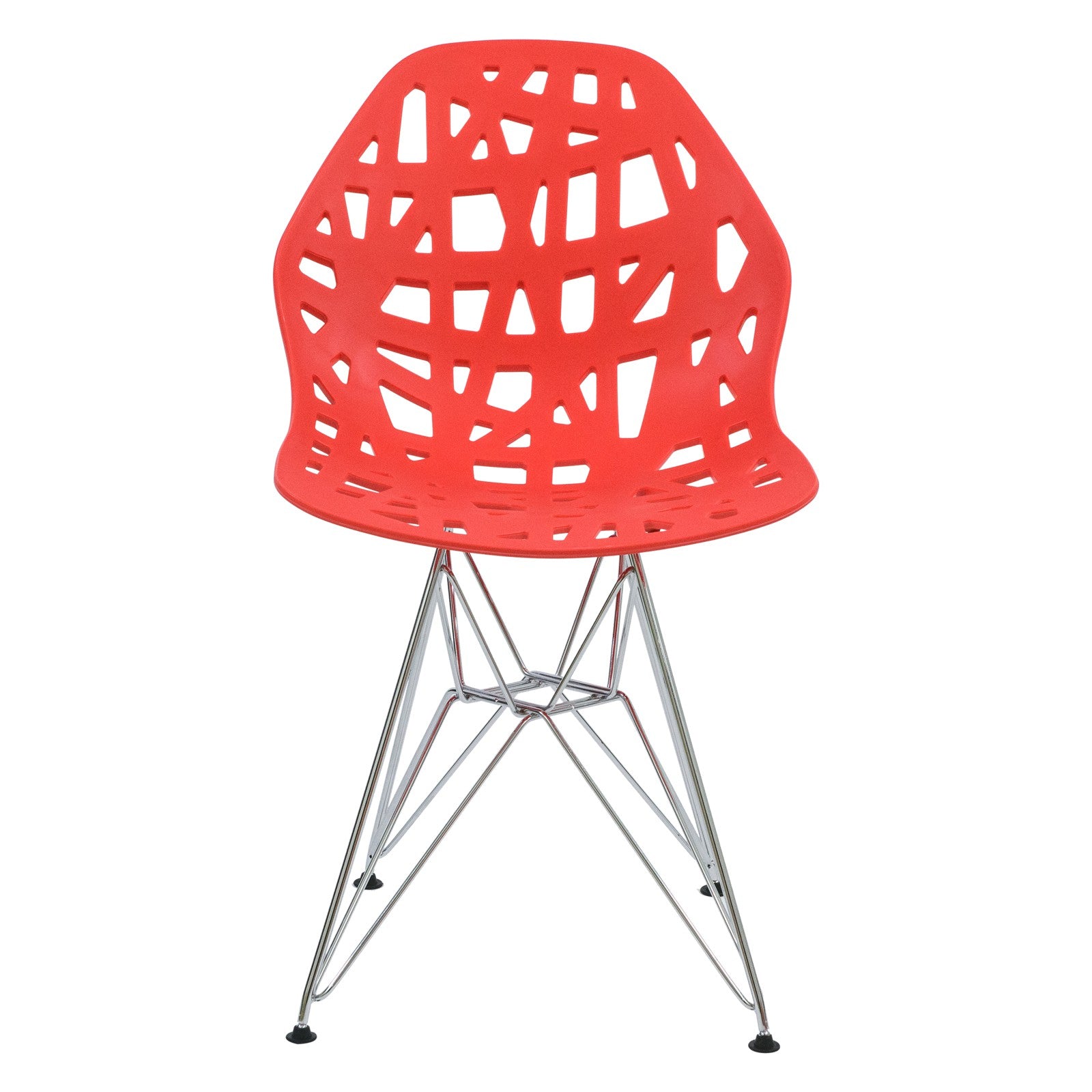 Akira Red Dining Chair with Chrome Legs - living-essentials