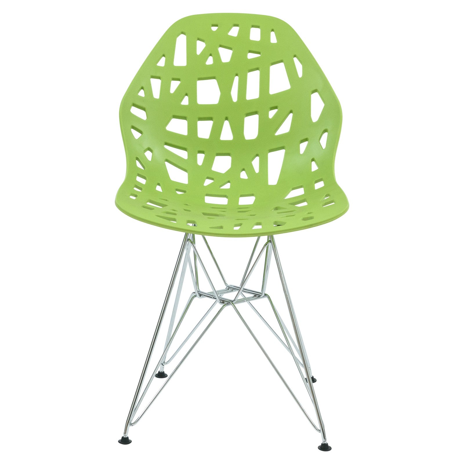 Akira Green Dining Chair with Chrome Legs - living-essentials