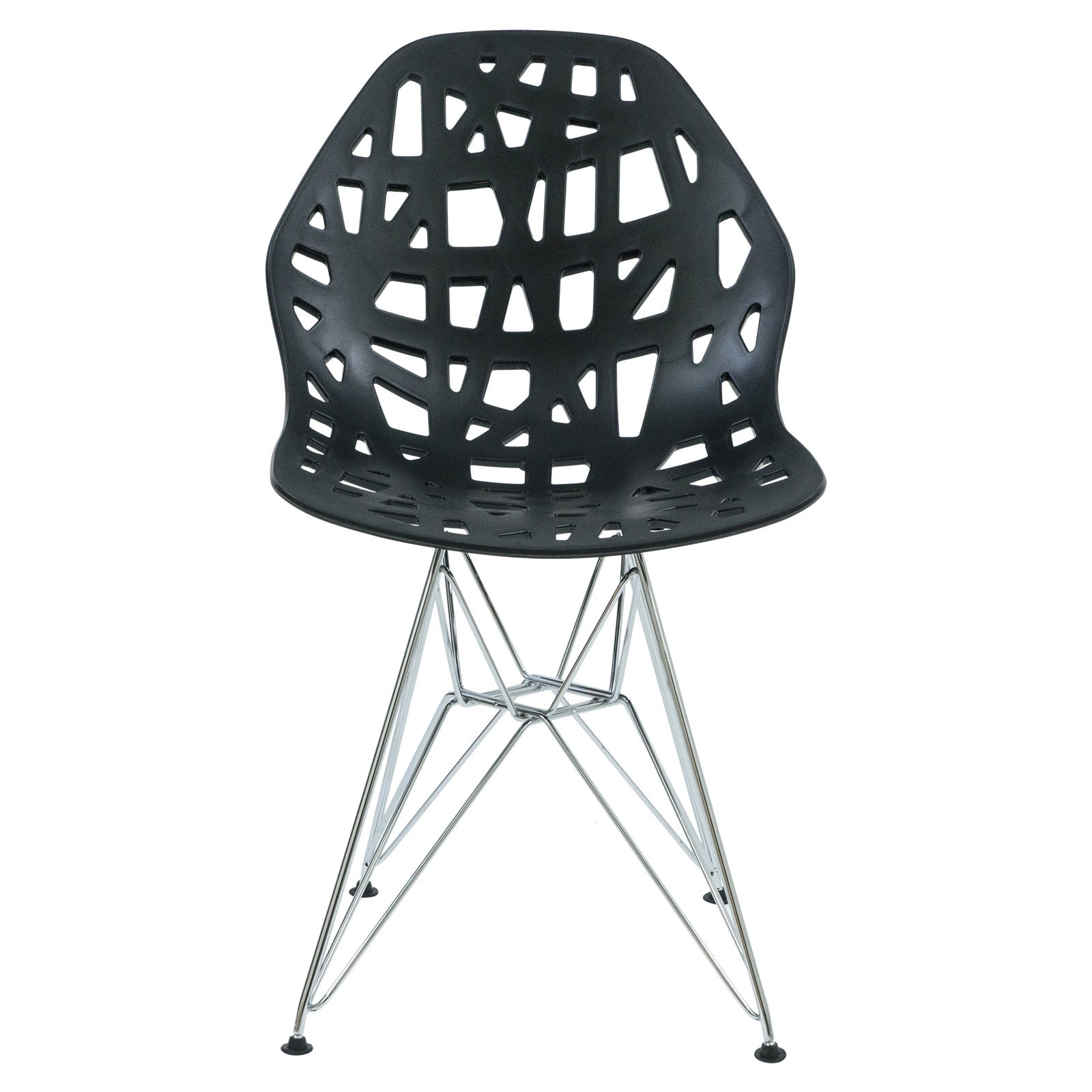 Akira Black Chair with Chrome Legs - living-essentials