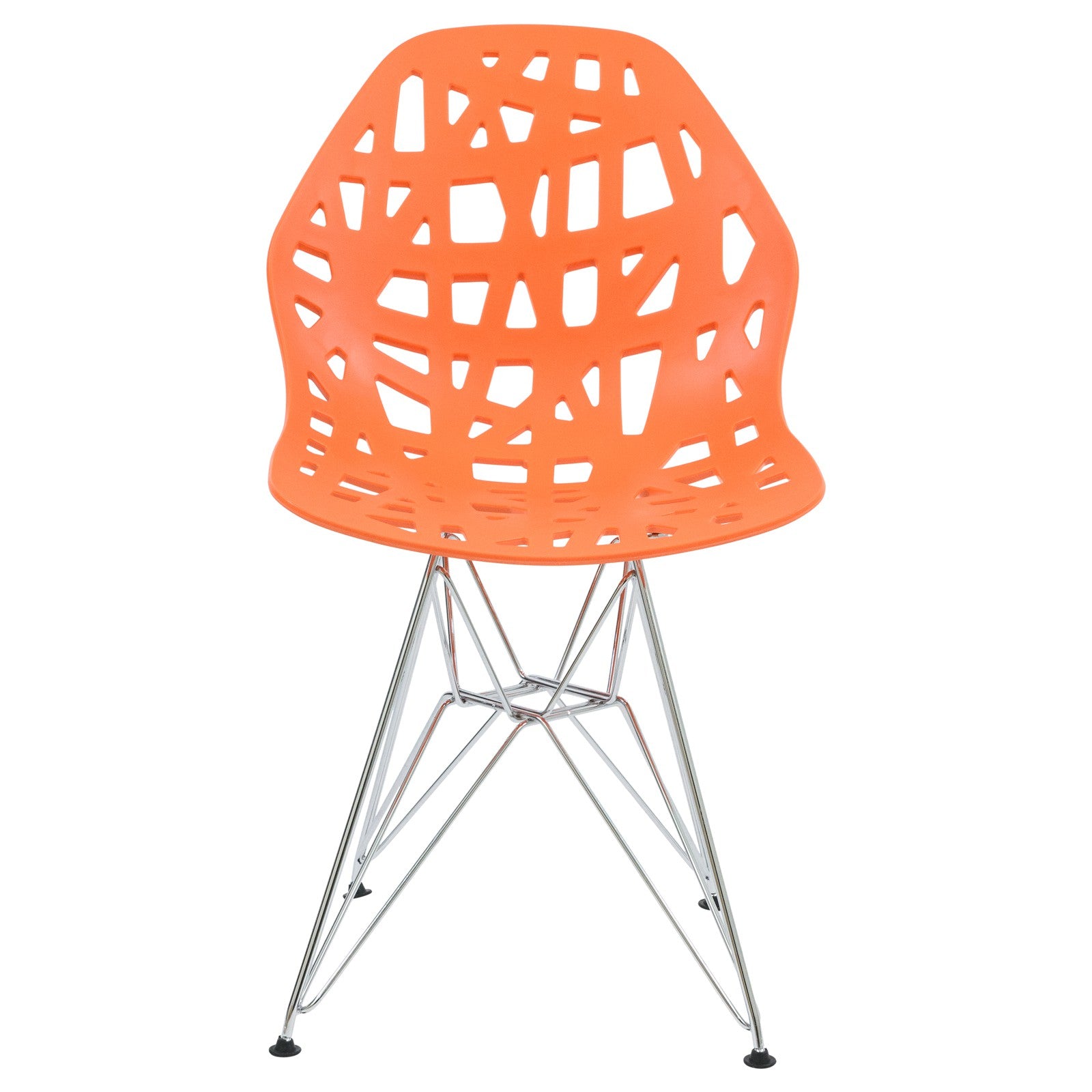Akira Orange Chair with Chrome Legs - living-essentials