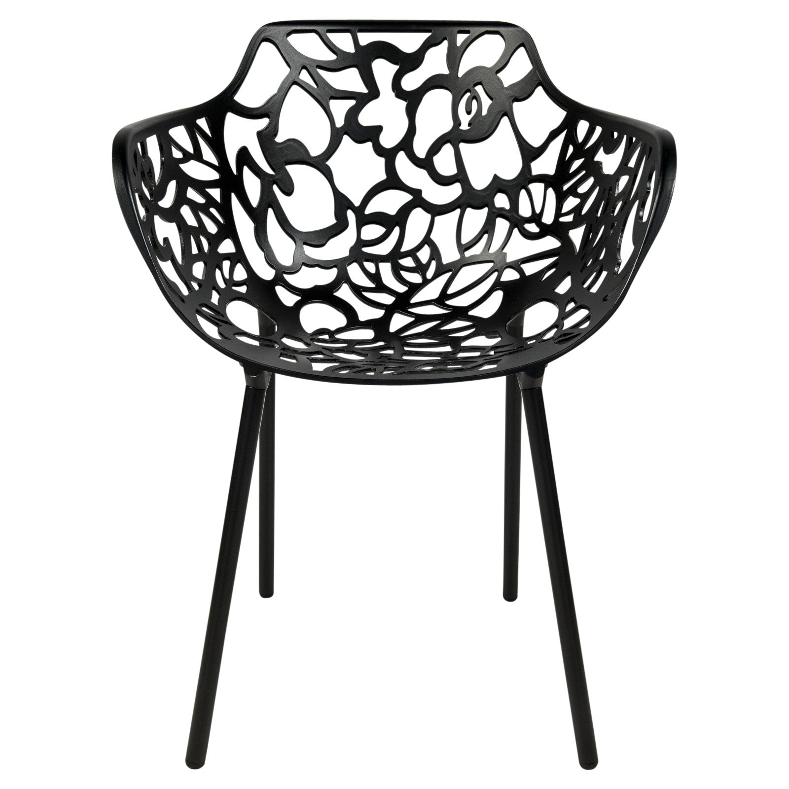 Desire Black Aluminum Side Armchair - living-essentials