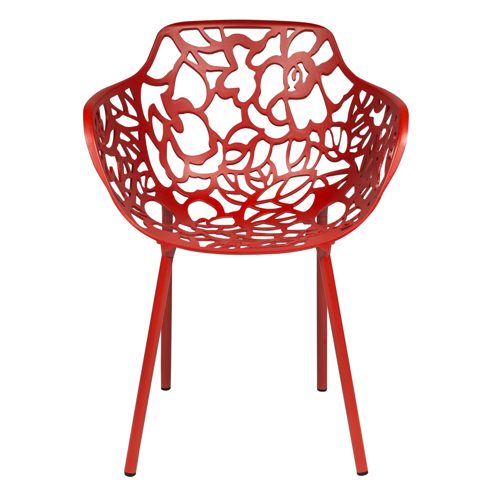 Desire Red Aluminum Side Armchair - living-essentials