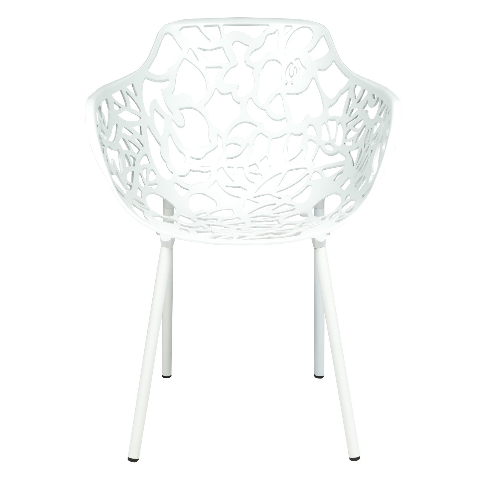 Desire White Aluminum Side Armchair - living-essentials