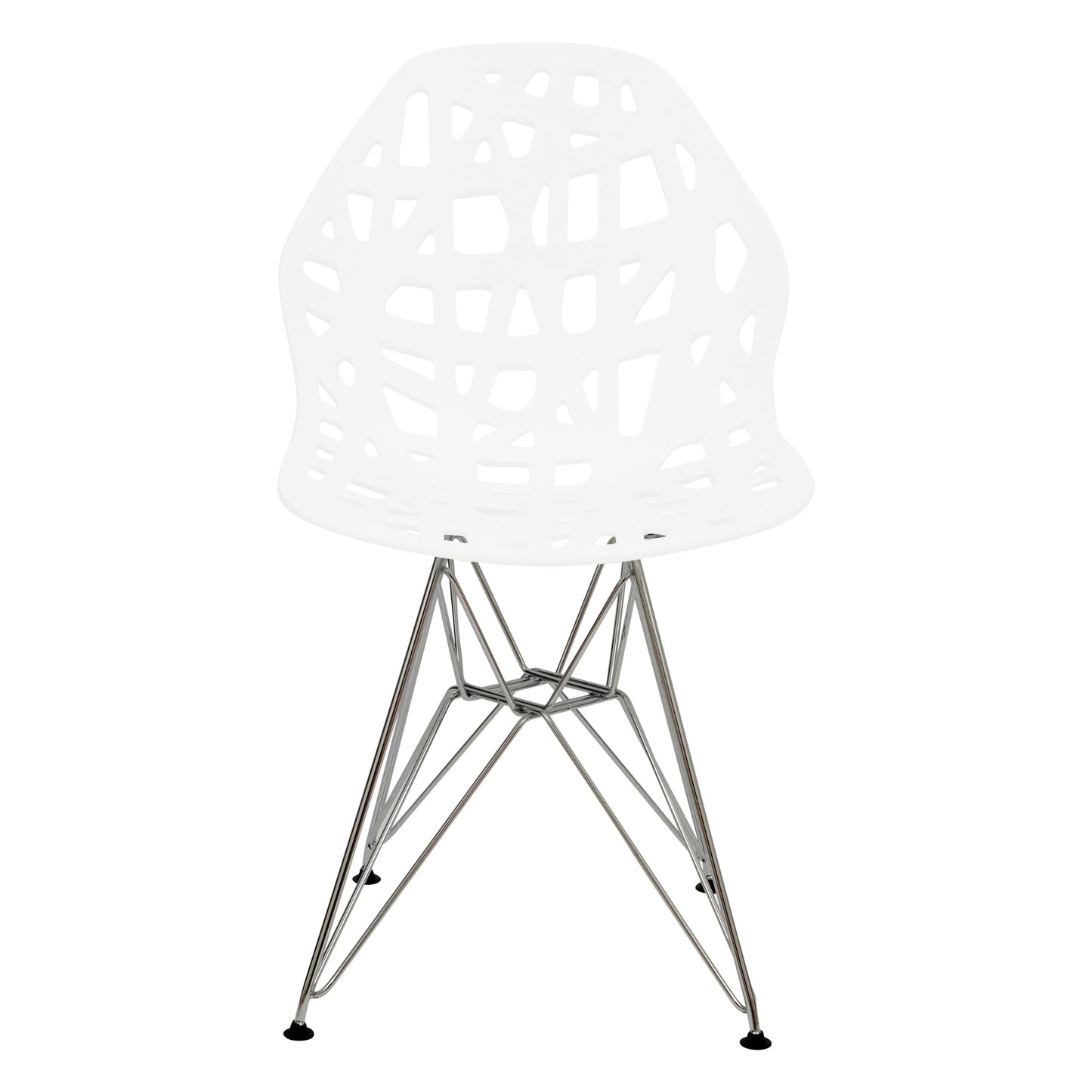 Akira White Dining Chair with Chrome Legs - living-essentials