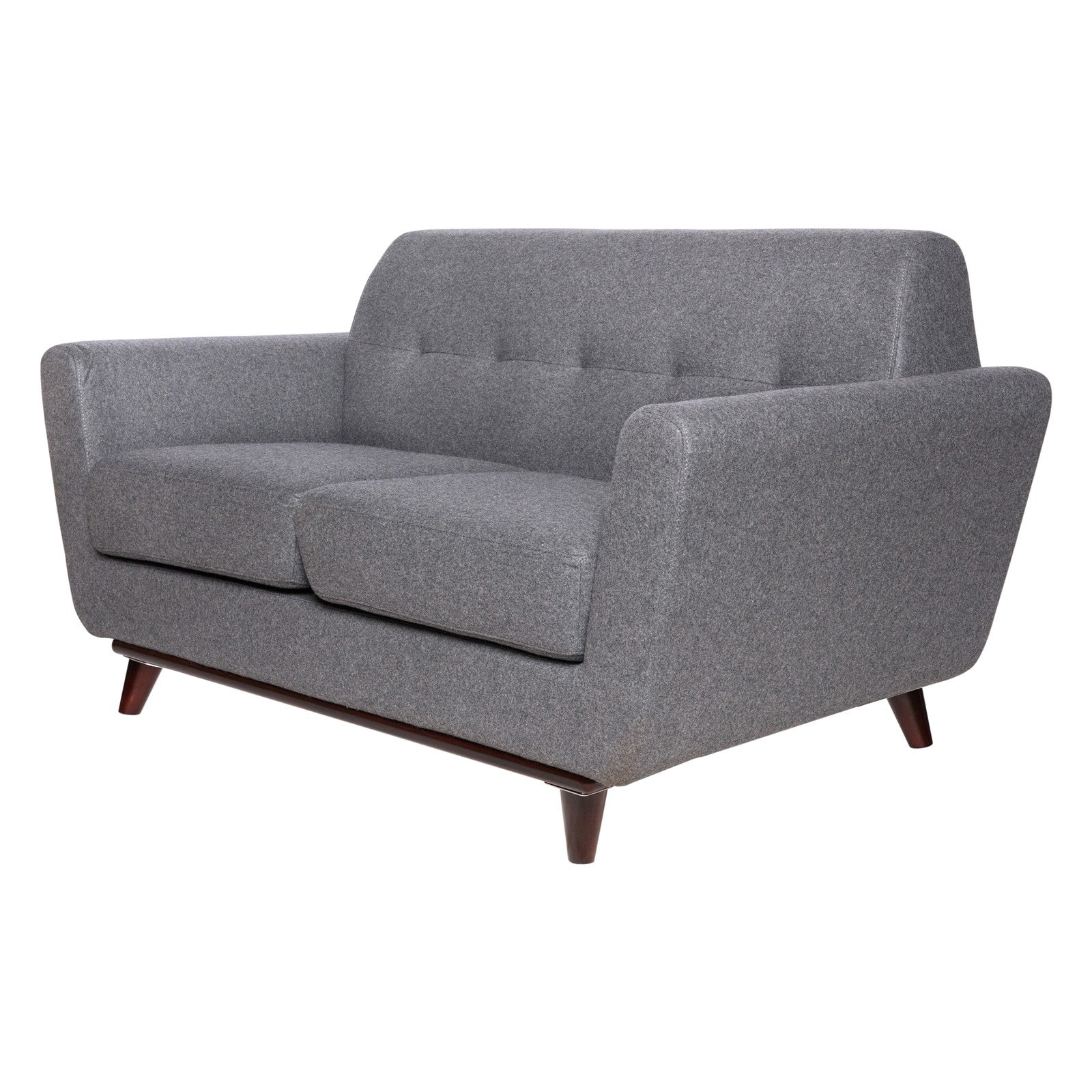 Luca Light Grey Wool Loveseat - living-essentials