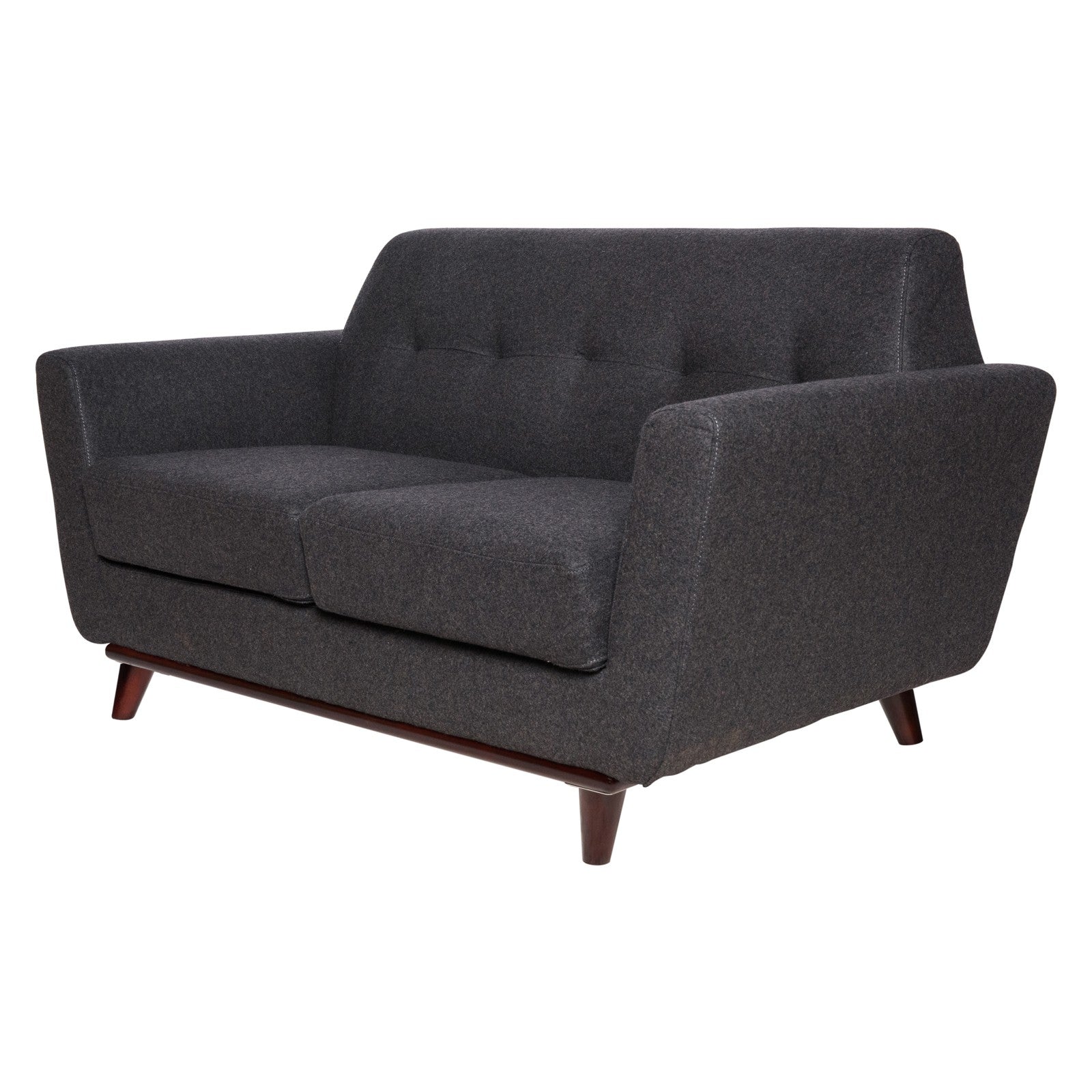 Luca Dark Grey Wool Loveseat - living-essentials