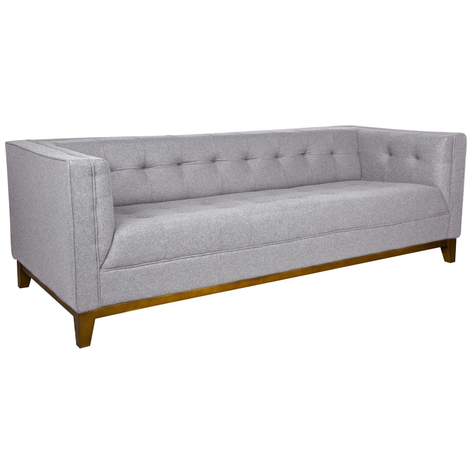 Sonora Light Grey Wool Tufted Sofa - living-essentials