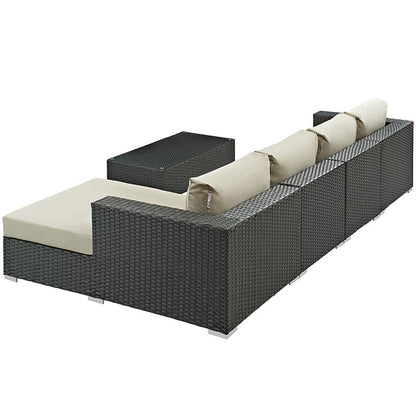 Mont Royal 6 Piece Outdoor Patio Sunbrella Sectional Set - living-essentials