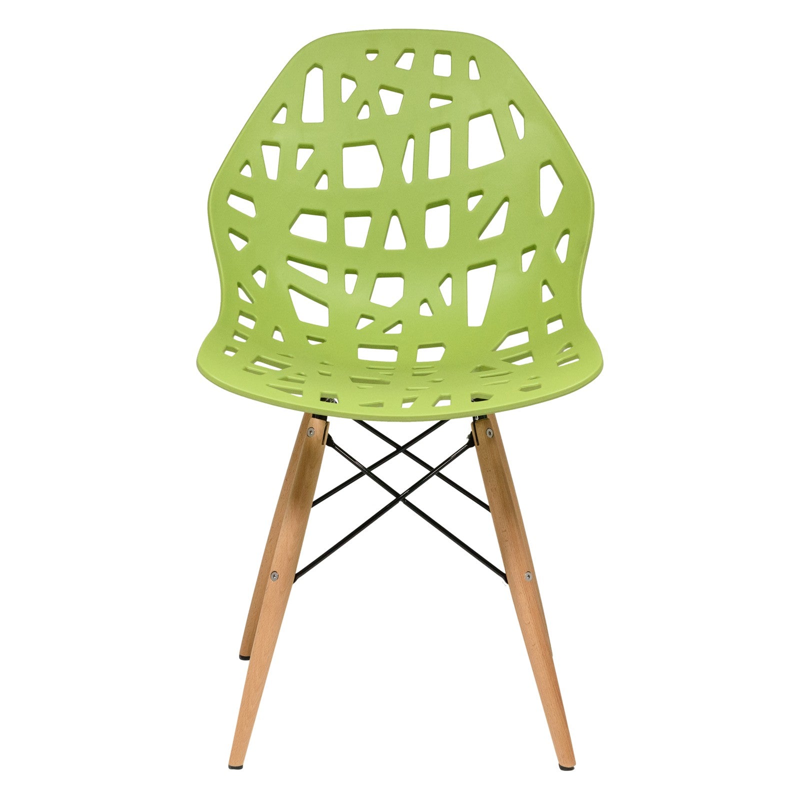 Akira Green Chair with Dowel Legs - living-essentials