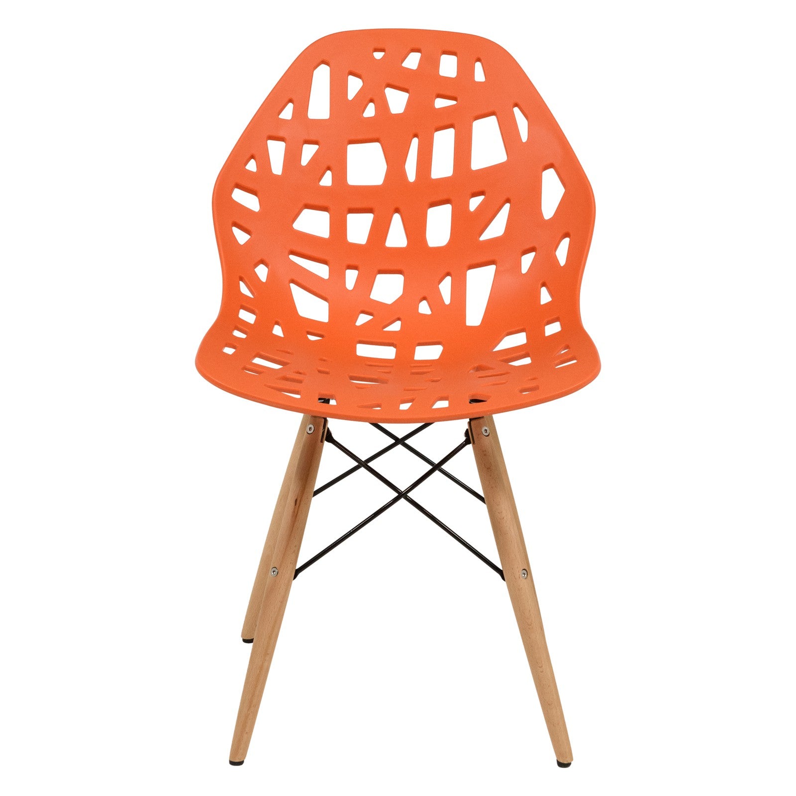 Akira Orange Chair with Dowel Legs - living-essentials