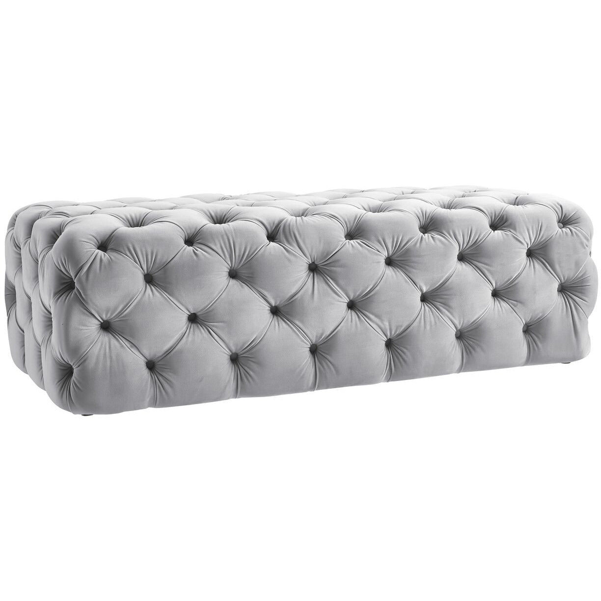 Kayla Velvet Ottoman - living-essentials