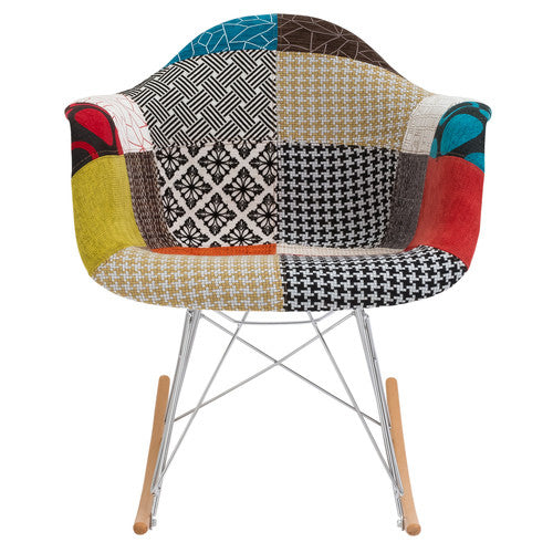 Hand Stitched Patchwork Style RAR Rocker Chair - living-essentials