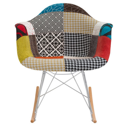 Hand Stitched Patchwork Style RAR Rocker Chair - living-essentials