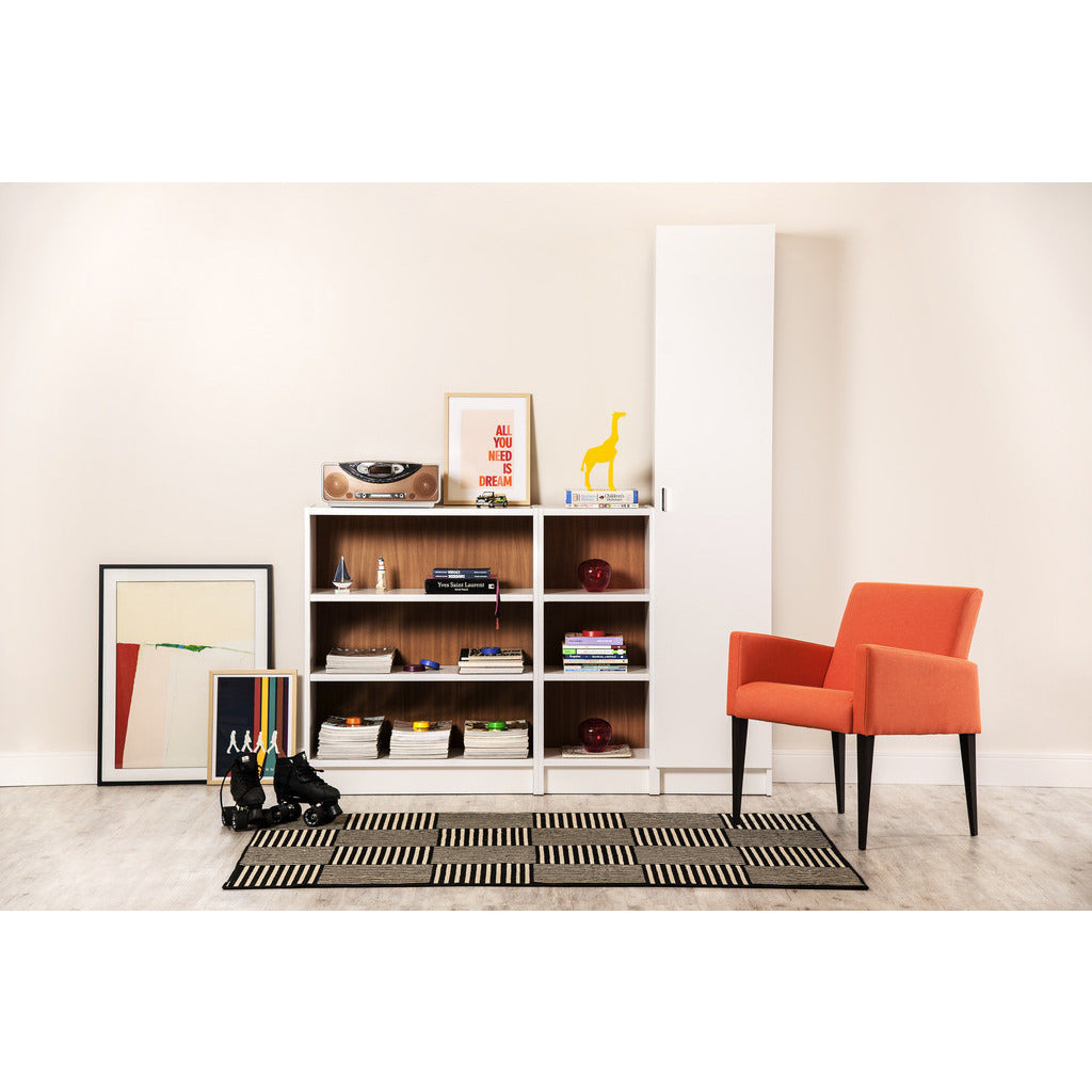 Greenwich 3 Piece Bookcase 12 Wide and Narrow Shelves with 1 Narrow Door - living-essentials