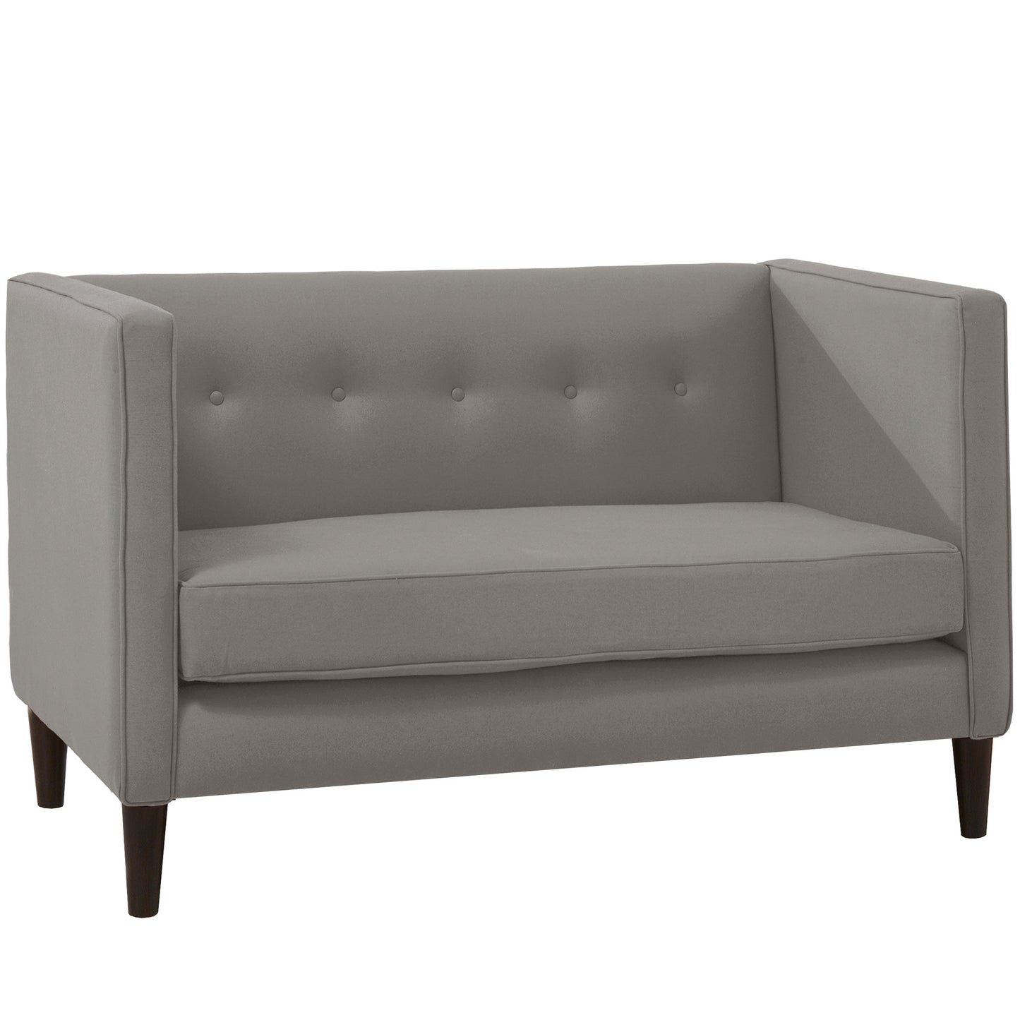 Piper Grey Five Button Linen Loveseat - living-essentials