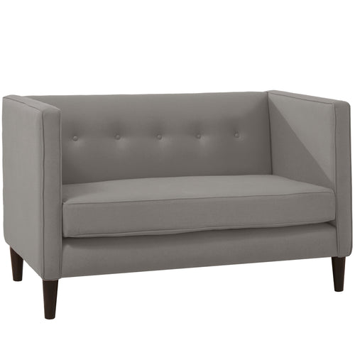 Piper Grey Five Button Linen Loveseat - living-essentials