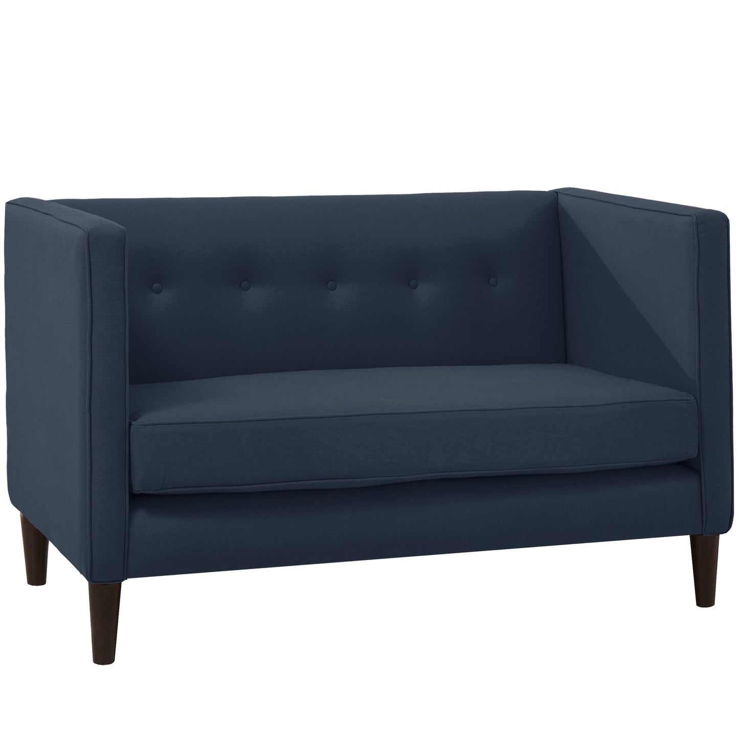Piper Navy Five Button Linen Loveseat - living-essentials