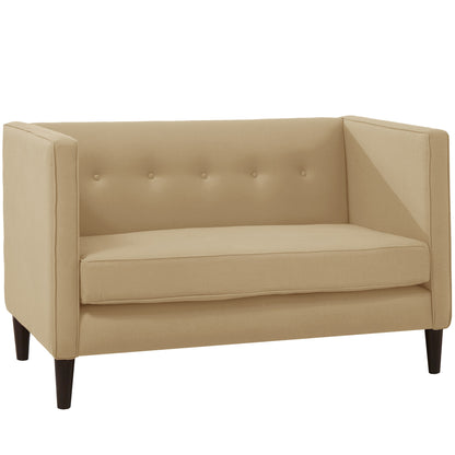 Piper Sandstone Five Button Linen Loveseat - living-essentials