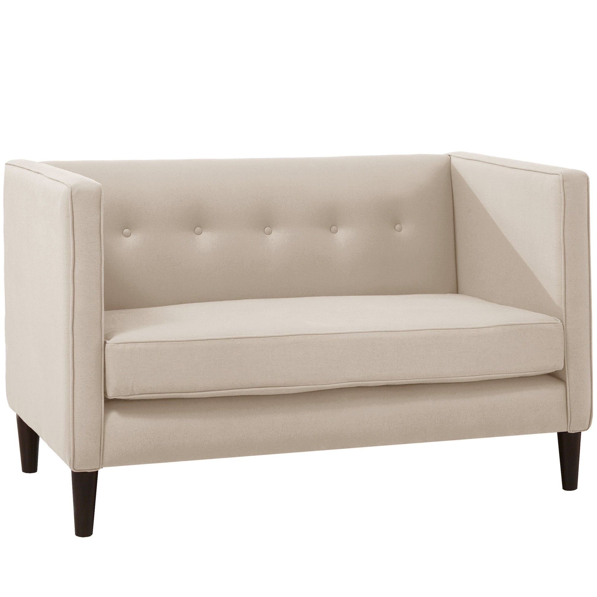 Piper Talc Five Button Linen Loveseat - living-essentials