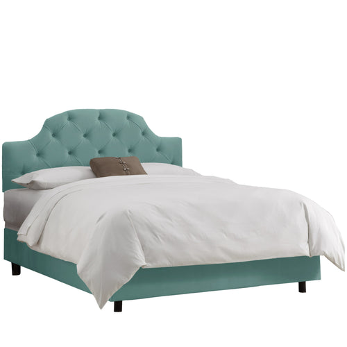 Naomi Velvet Caribbean Tufted Kids Twin Bed - living-essentials