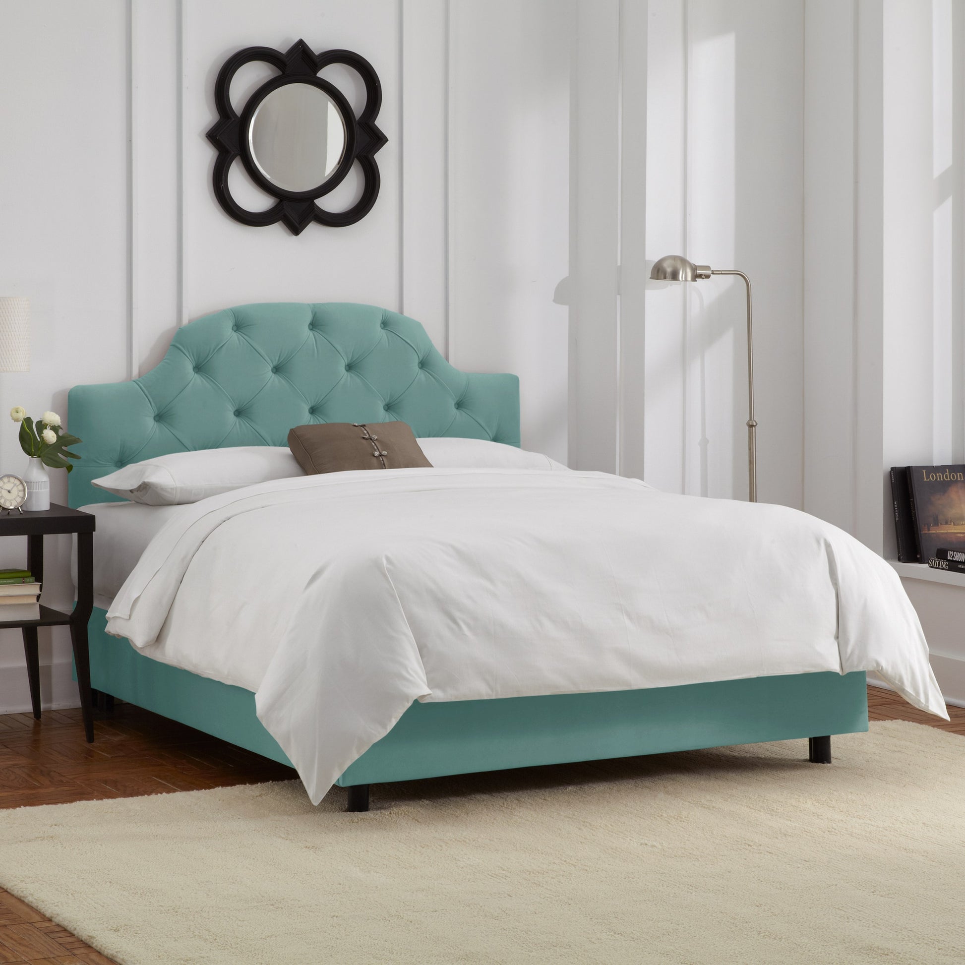 Naomi Velvet Caribbean Tufted Kids King Bed - living-essentials