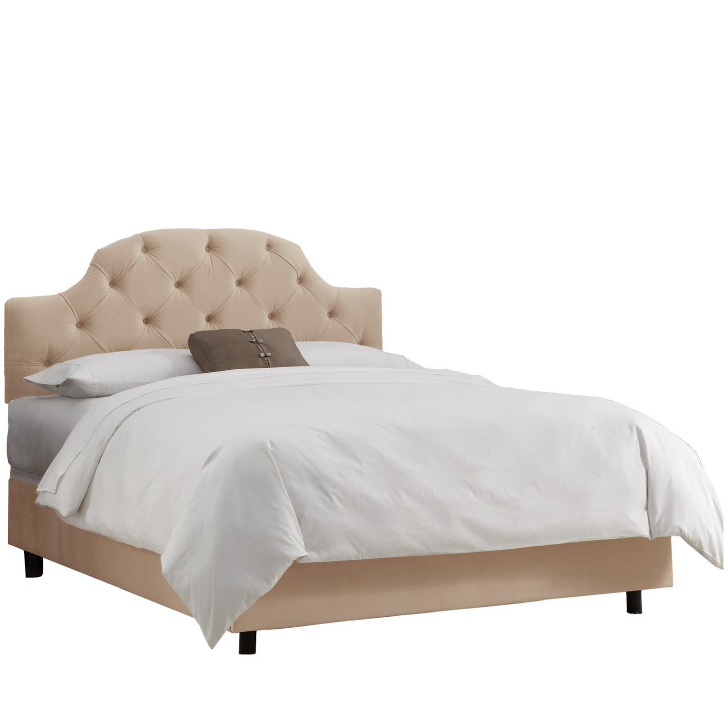 Scarlet Velvet Pearl Tufted Kids Full Bed - living-essentials