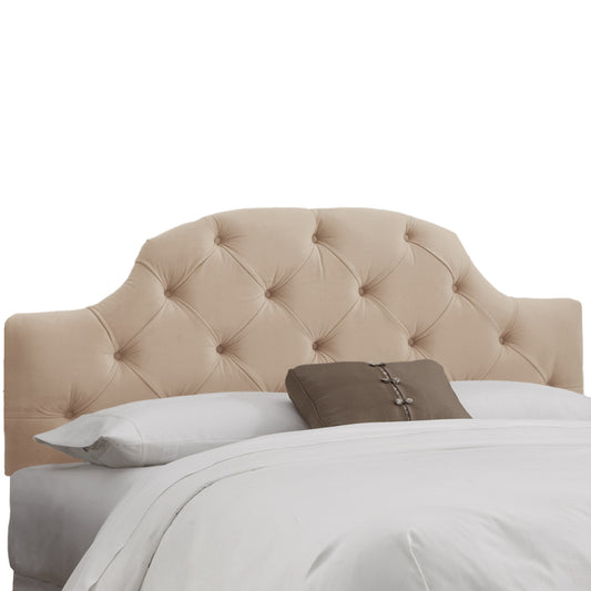 Tammy Velvet Pearl Queen Tufted Headboard - living-essentials
