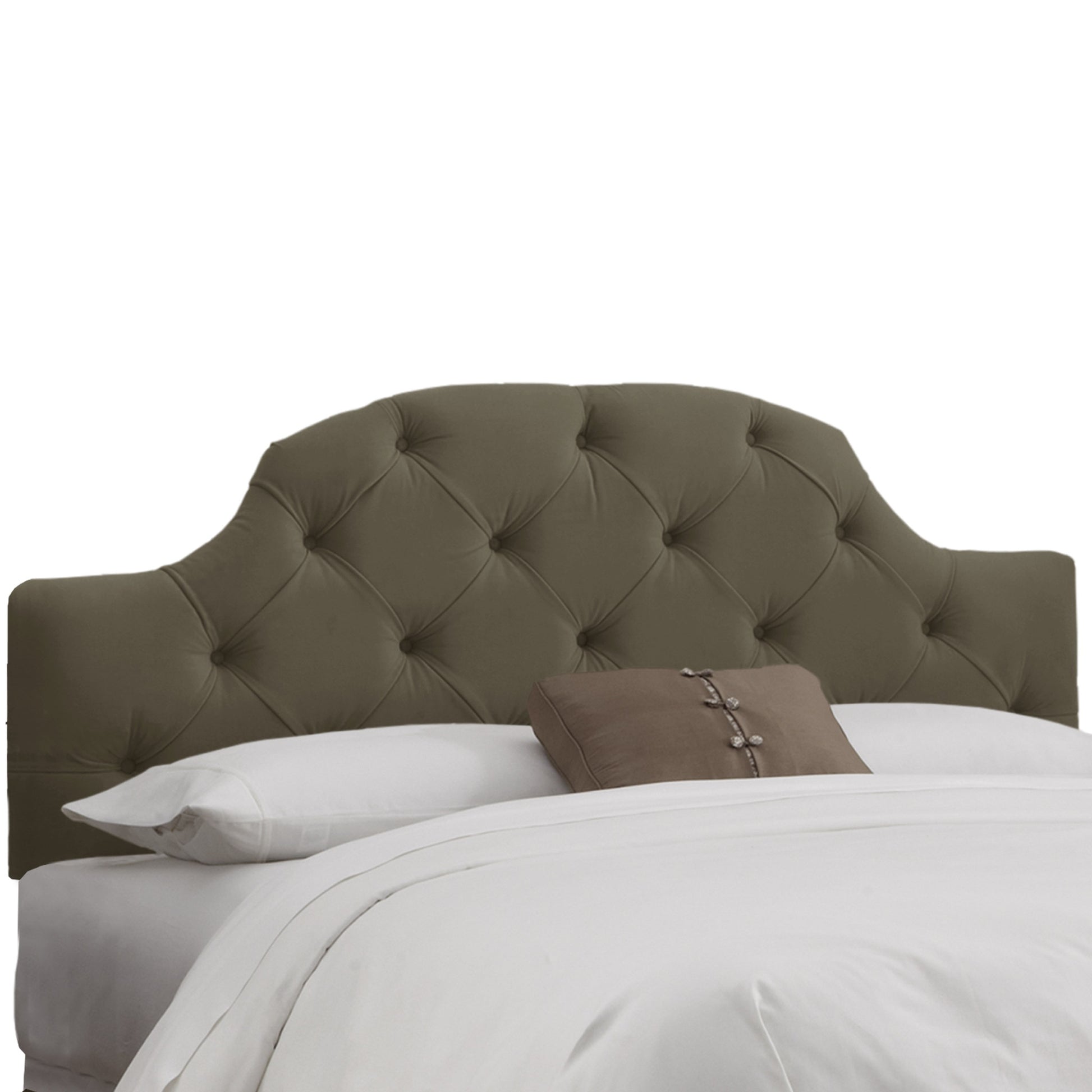 Brianna Velvet Pewter Full Tufted Headboard - living-essentials