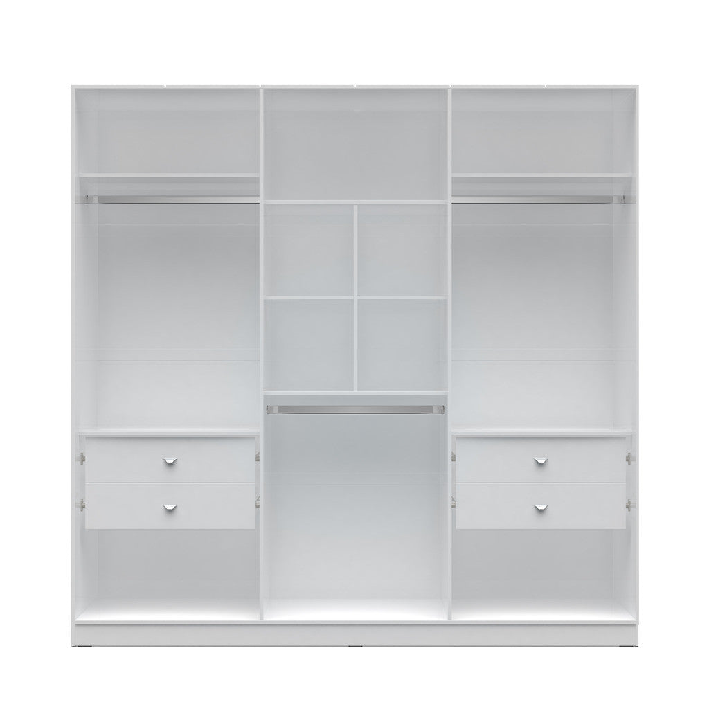 Eldridge 2.0 - 91" 3 Sectional Wardrobe with 4 Drawers and 6 Doors - living-essentials